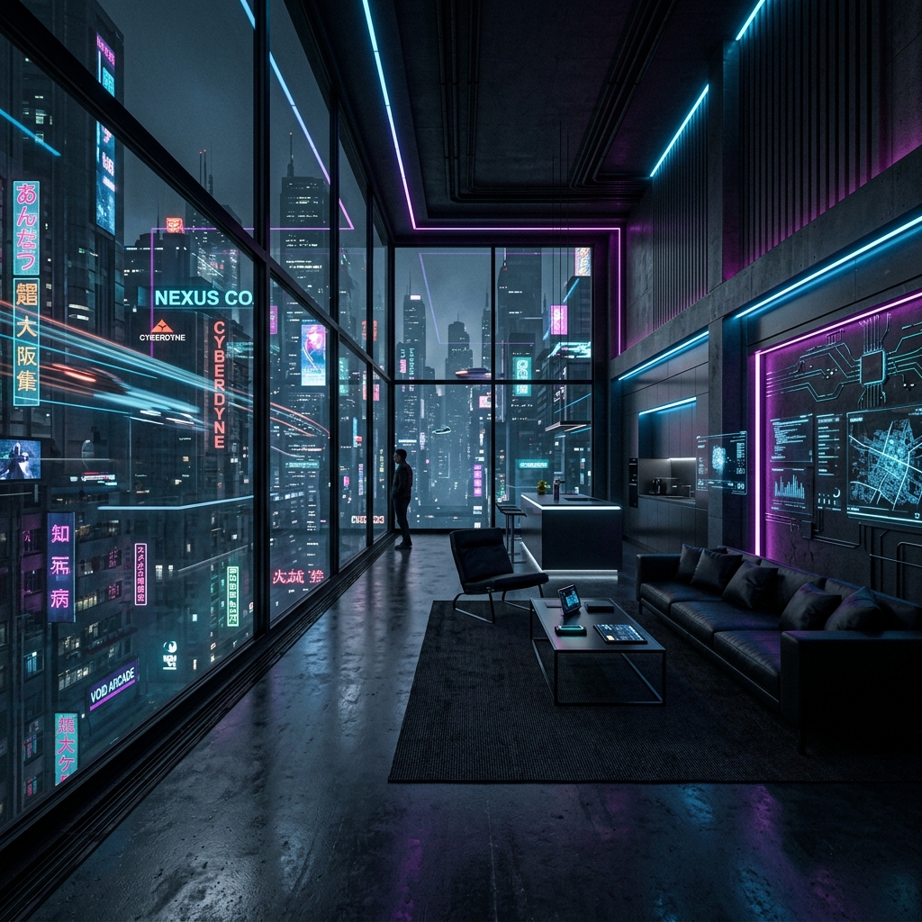 Cyberpunk Luxury Apartment