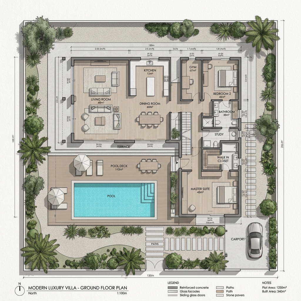 Modern Luxury Villa Floor Plan