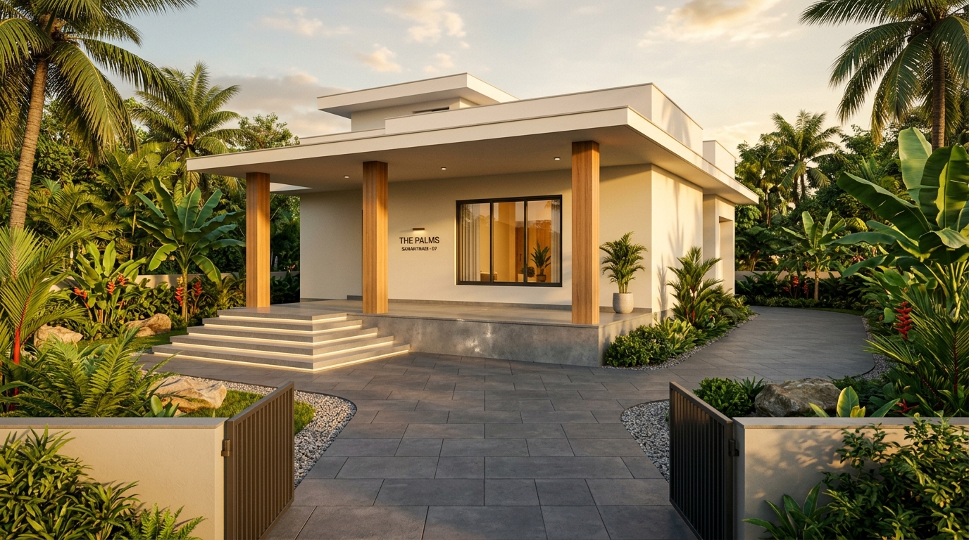 The Palms — Modern bungalow in Coastal India